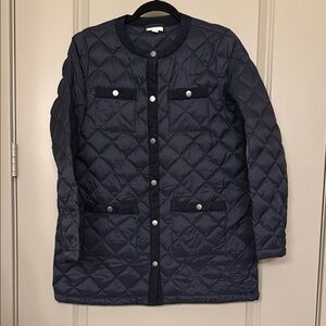 J.Jill Women's Quilted Navy Blue Jacket with Corduroy Details, Like New, Size XS